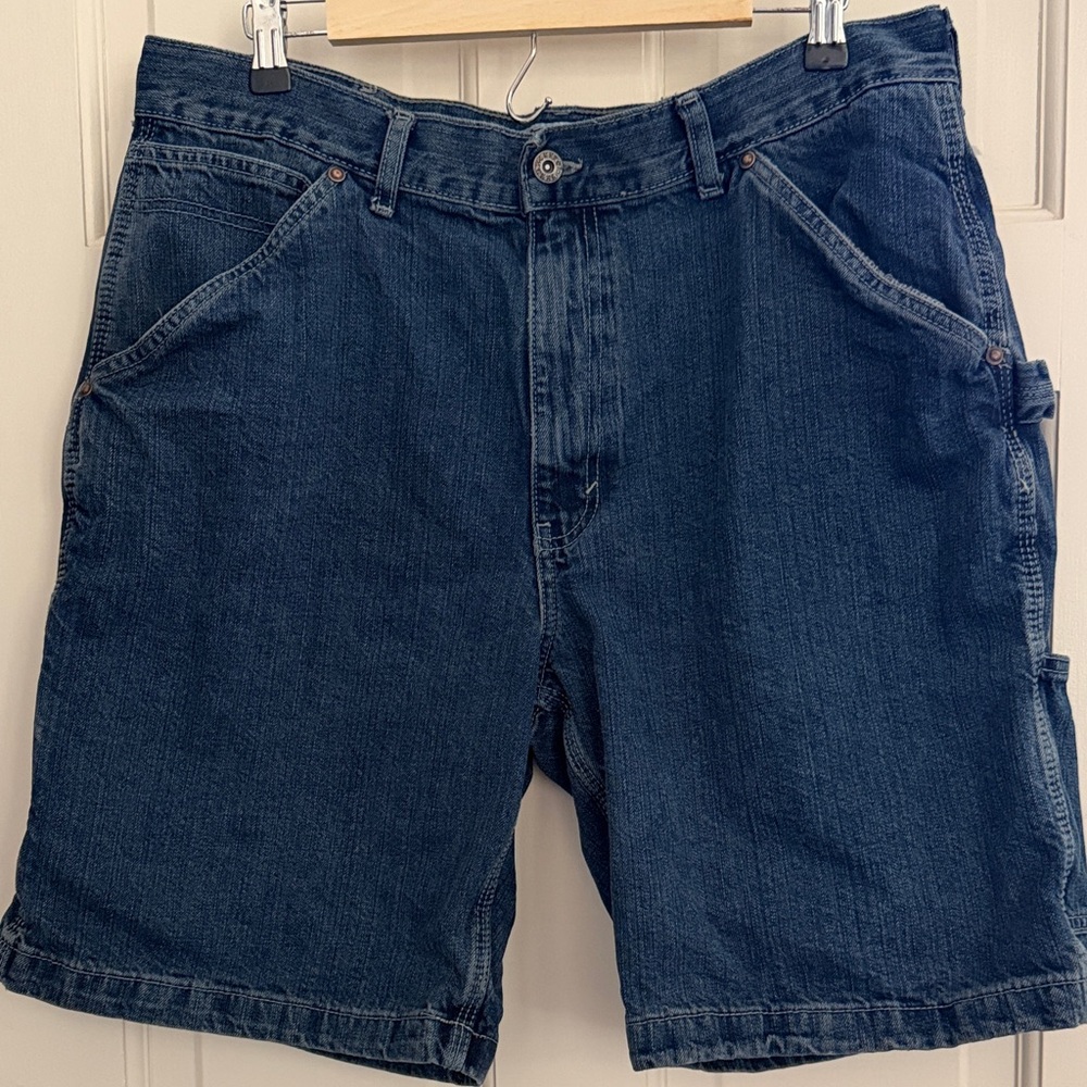 Men's Dark Blue Denim Work Shorts